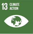 Symbol på FNs bærekraftsmål - Bekjempelse av klimaendringer.